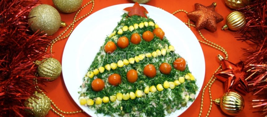 Новогодний салат «Елочка» рецепт